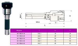 Патрон Цанговый с хвостовиком R8 (7/16"- 20UNF) под цанги ЕR25 "CNIC" 