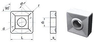Пластина SNUM  - 190612  ВК8(YG8) квадратная dвн=8мм (03114)  со стружколомом "CNIC" 