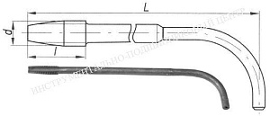 Метчик Гаечный М16х1,0 Р18 с изогнутым хвостовиком 
