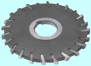 Фреза дисковая 3-х сторонняя 200х40х50, Z=24 Р18 с впресованными ножами, с разнонаправленными зубьями 