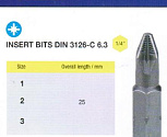 Биты крестовые РZ2х 25мм S2 с насечкой DIN3126 хвостовик С1/4 PROFI "CNIC" в упаковке 10 шт.