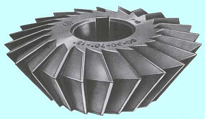 Фреза Двухугловая несимметричная  60х10х22мм, 65°(50°+15°) ЭИ262 Z=20 порошковая сталь 