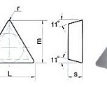 Пластина TРGN  - 110308  ВК6 трехгранная (01331) гладкая без отверстия