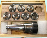 Патрон Цанговый с хвостовиком КМ4  (М16х2,0) с набором цанг ER40 из   7шт (6-25мм) "CNIC"