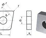 Пластина CNUA - 120408  МС3180 (ВК8) ромбическая dвн=5мм (05113) гладкая