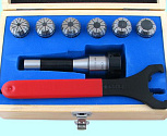 Патрон Цанговый с хвостовиком R8 (7/16"- 20UNF) с набором цанг ER32 из  6шт (6-20мм) "CNIC"