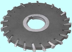 Фреза дисковая 3-х сторонняя 160х22х40, Z=18 Р6М5 со вставными рифл. ножами, с разнонапрвленными зубьями 