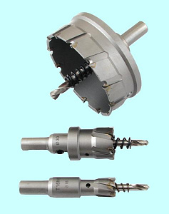 Сверло d 90х10 корончатое кольцевое Т15К6 по металлу в сборе (сверло d8мм; хв-к d13мм) "TLX" 
