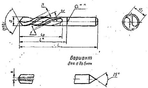 Сверло d  1,9  ц/х Р6М5 левое 