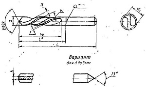 Сверло d  7,5  ц/х Р6М5 левое 