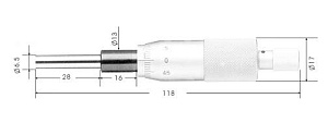 Ходовой винт (рукоятка) микрометра  0-25 мм (0,001) "CNIC" (Шан 438-515) 