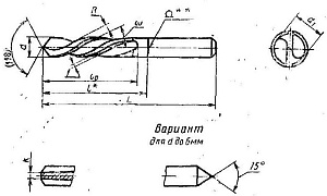 Сверло d  4,9  ц/х Р18 левое 