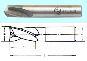 Фреза шпоночная d 8,0х14х50 ц/х Р18 "CNIC" 